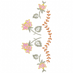 Flowers And Tree Embroidery Design 8
